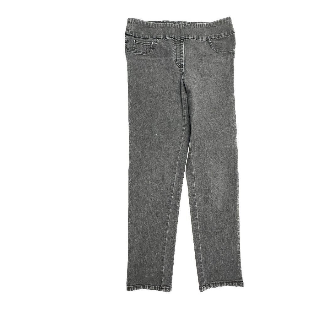 Ruby Rd Pull On Straight‎ Women's size 8 Black Denim jeans
